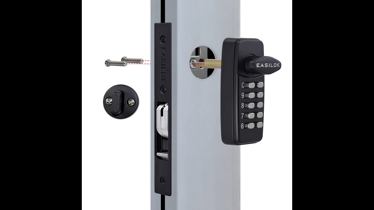 Keyless storefront door lock Installation Drill free