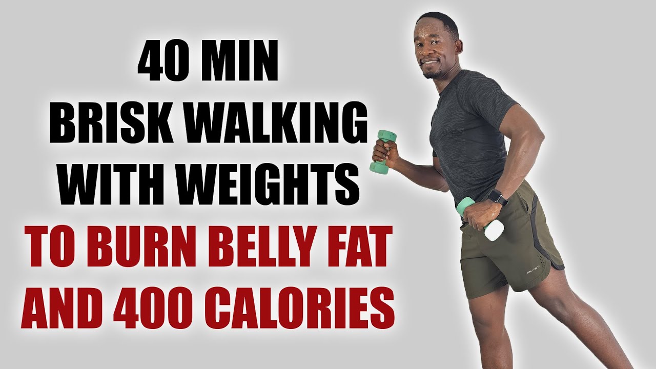 40-Minute Brisk Walking with Weights Workout to Burn Belly Fat🔥400 Calories🔥