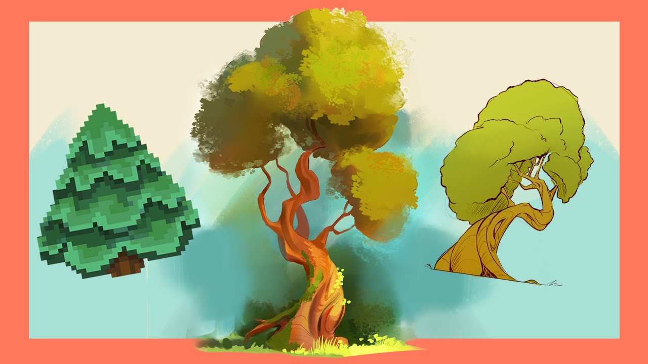 My favorite methods for drawing & painting TREES