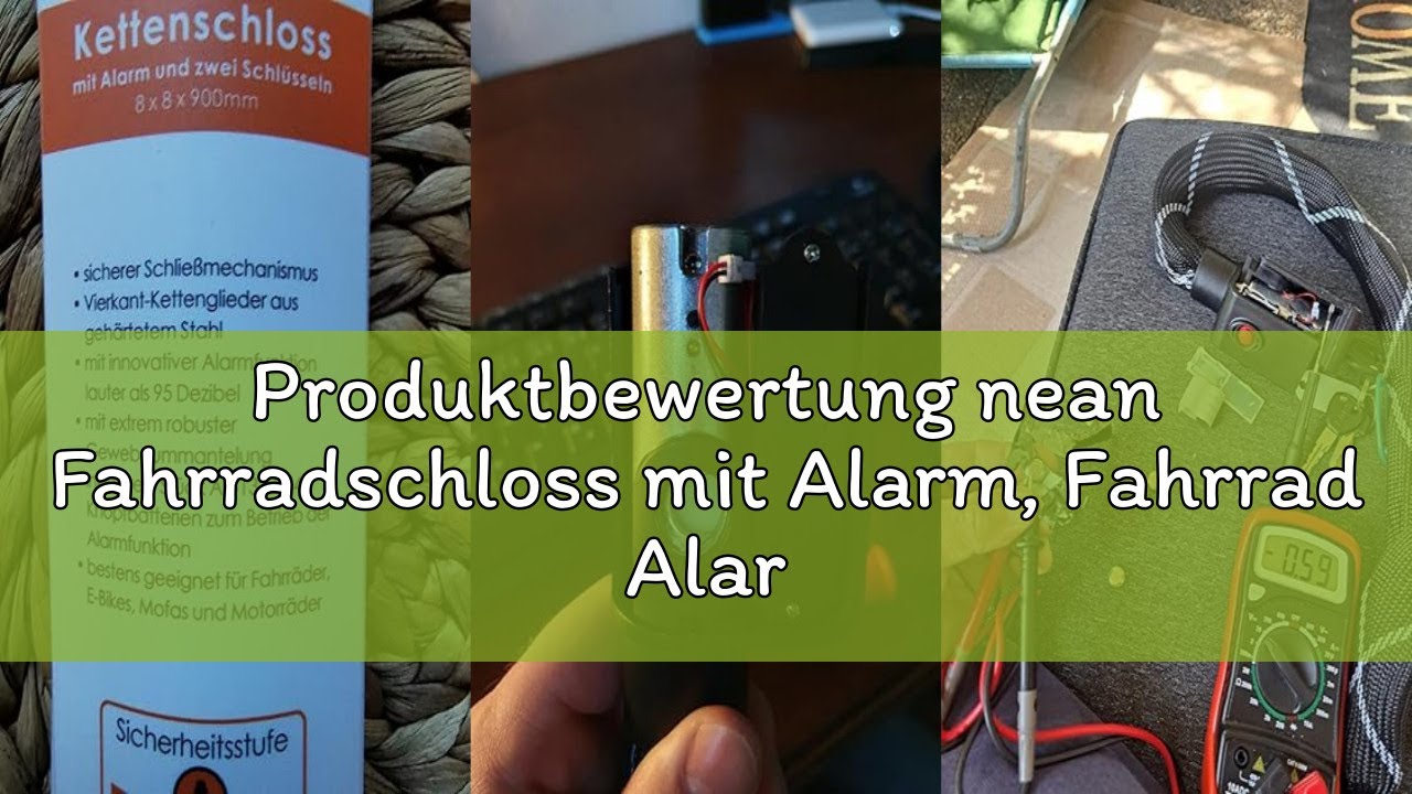 Produktbewertung nean Fahrradschloss mit Alarm, Fahrrad Alarmschloss mit gehärteter Vierkant Kette u