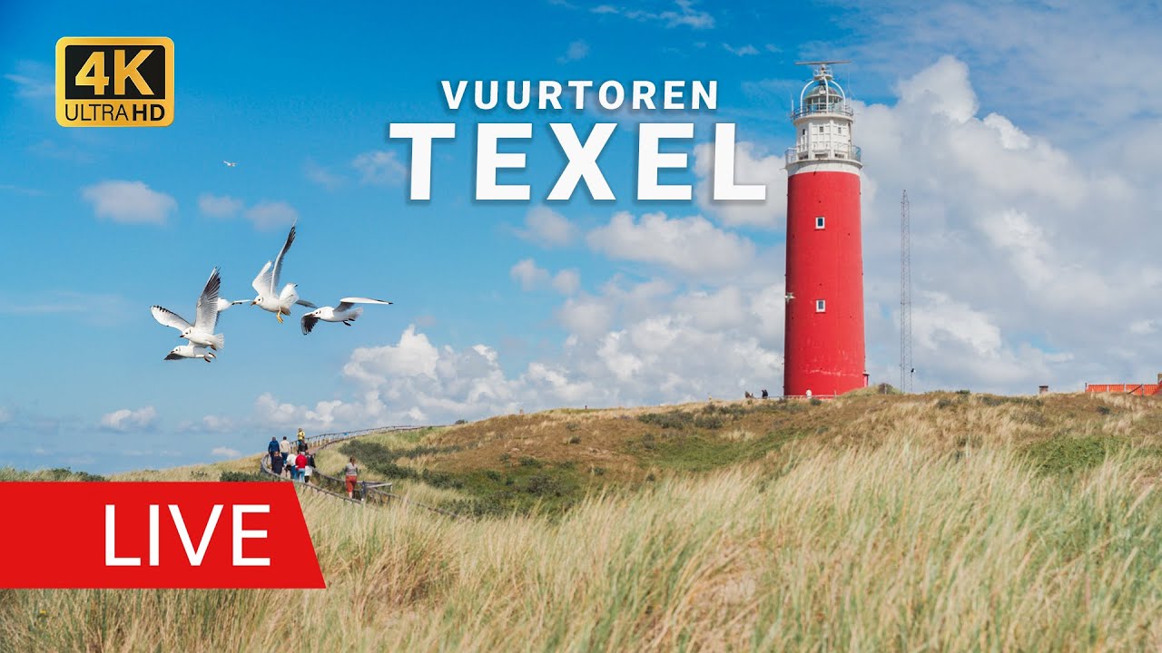 Live Webcam Texel: Vuurtoren | Uitzicht op de Rode Toren (Livecam Leuchtturm & D&uuml;nen)