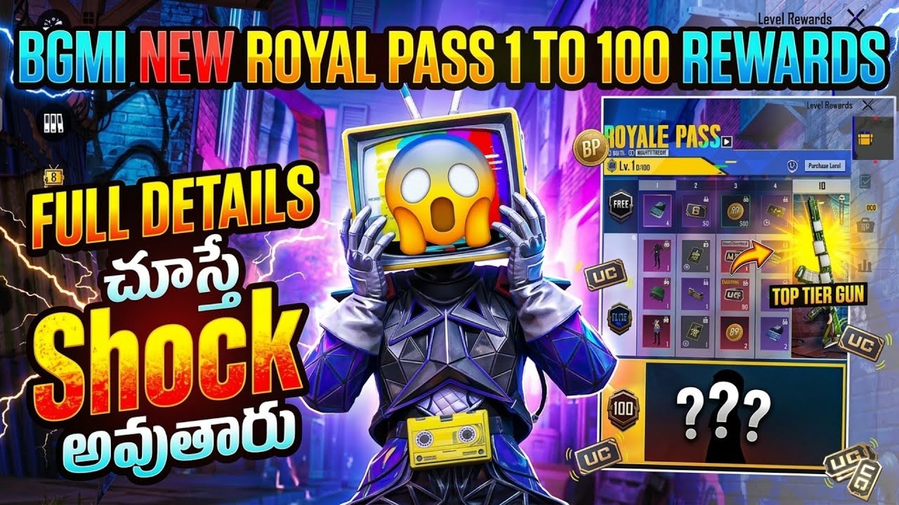 💥 Bgmi New A18 Royal Pass 1 to 100 Rewards Explained In Telugu || Bgmi A18 RP || Bgmi Telugu 