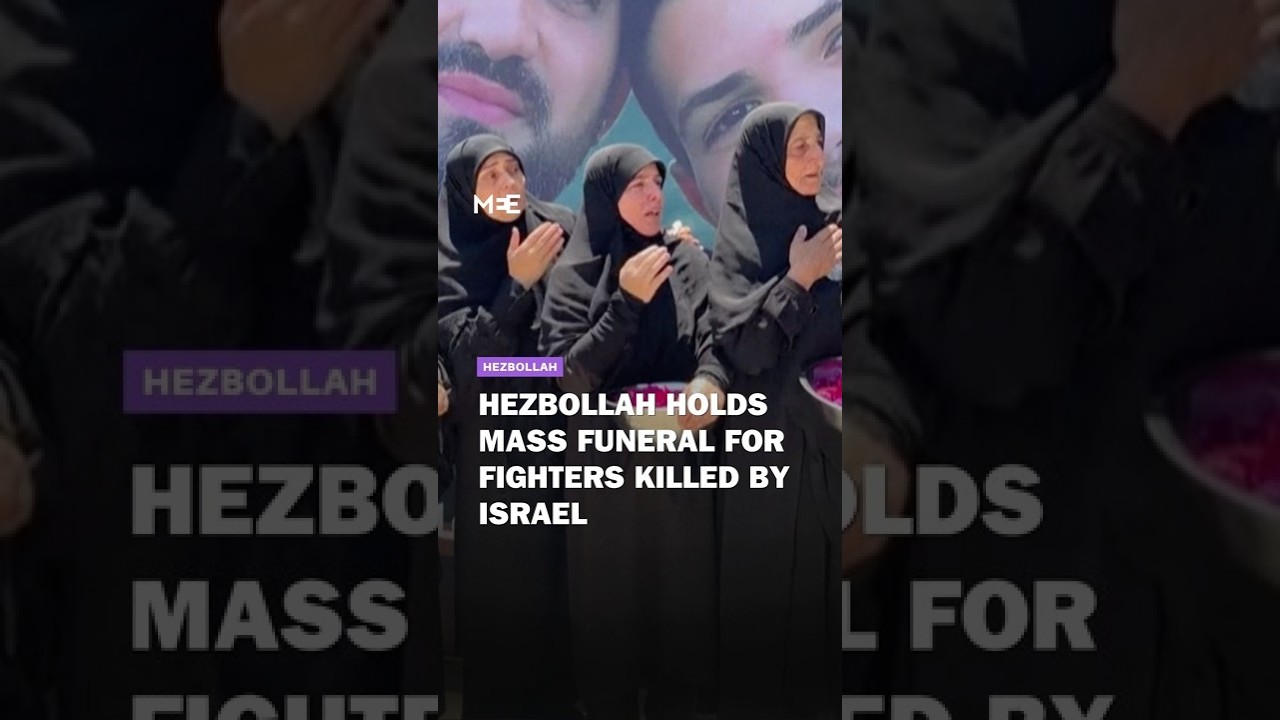Hezbollah holds mass funeral for fighters killed in battle with Israel