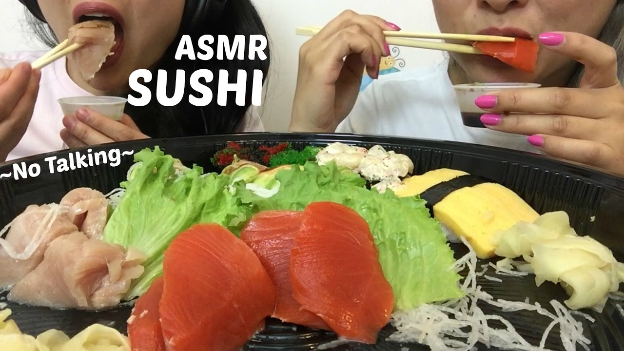 ASMR SASHIMI SUSHI PLATTER (NO TALKING) EATING SOUNDS  | SAS-ASMR