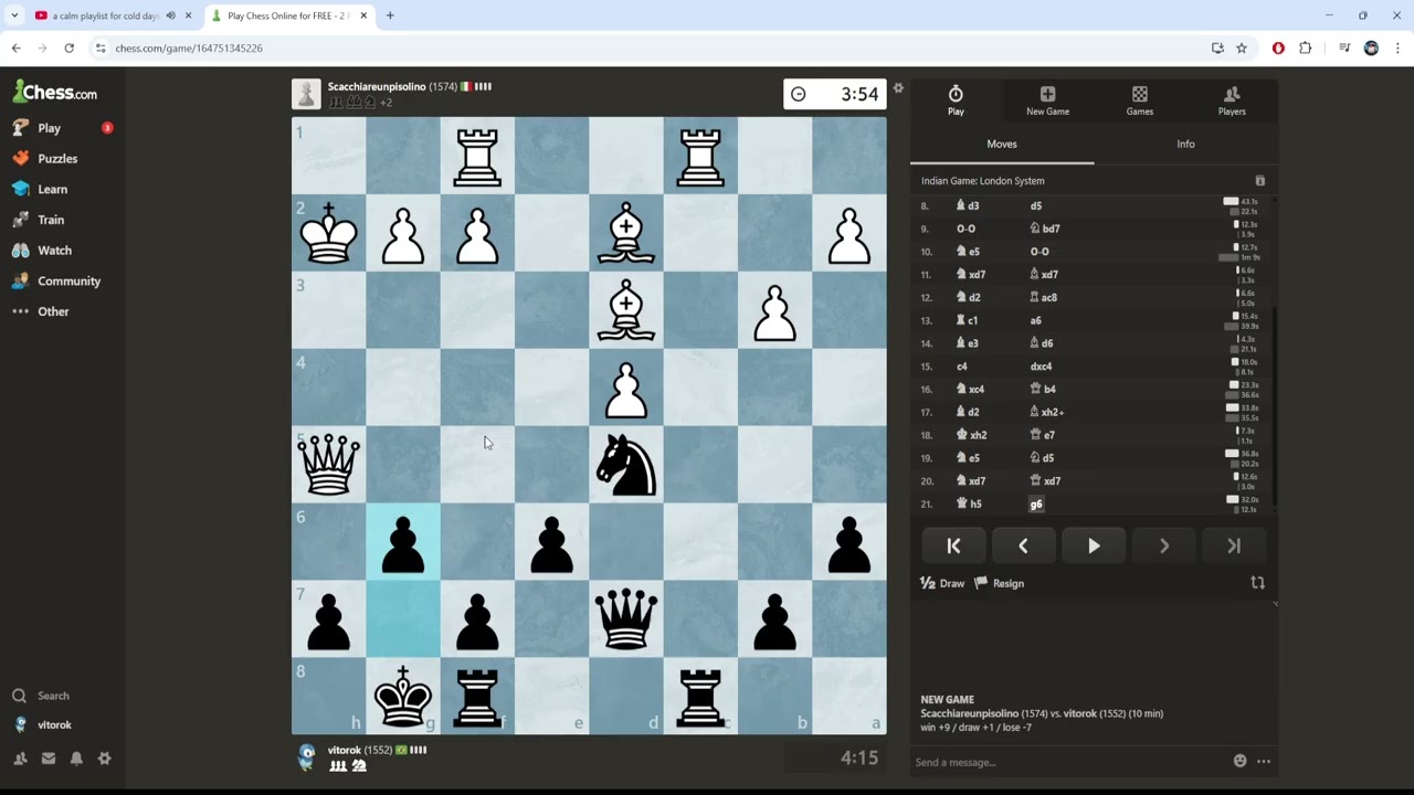 playing a game of chess every day until i reach 1600 or get a damn job - day 31