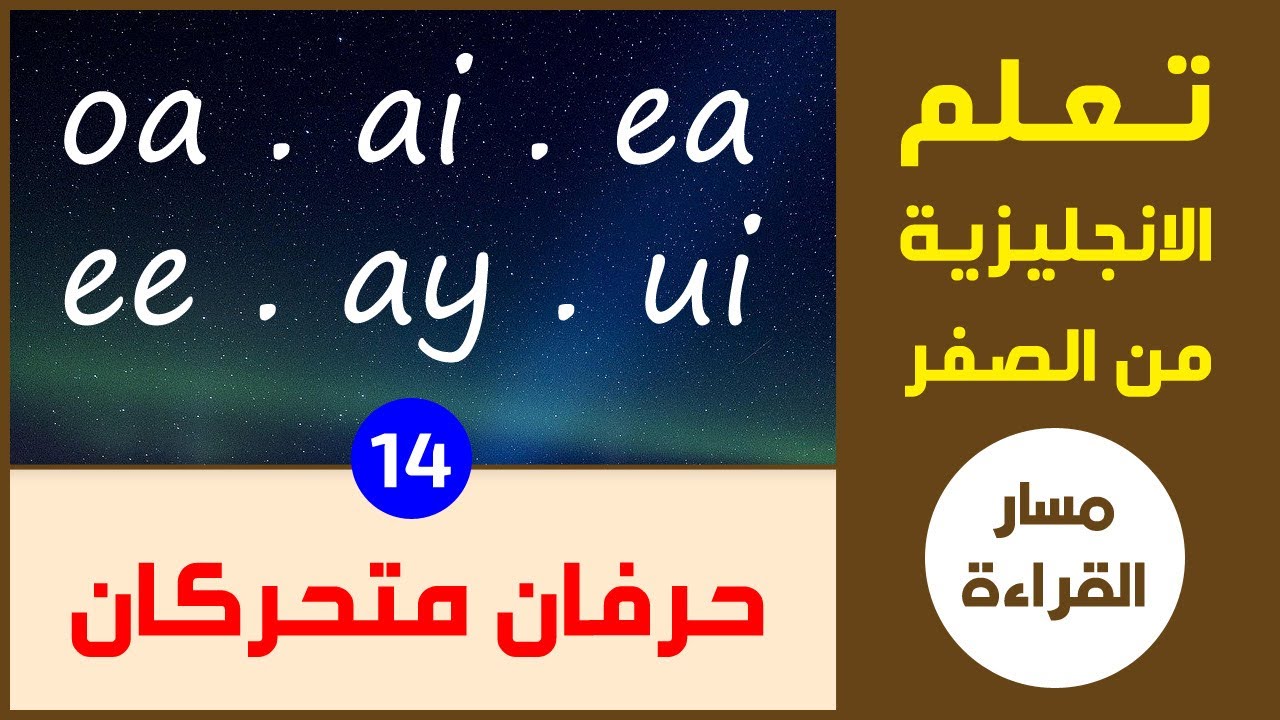 عندما يجتمع حرفان متحركان | الانجليزية من الصفر | مسار القراءة - درس 14
