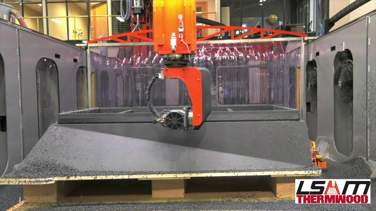 Thermwood LSAM 3D Print and Trim Concrete Mold Timelapse