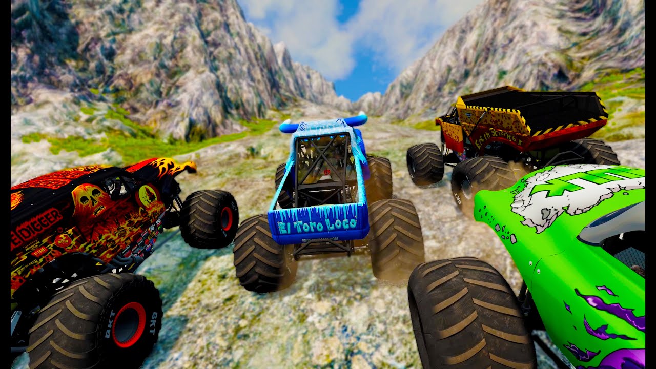 Monster Truck Race King of the Mountain | BeamNG Drive | Wills World