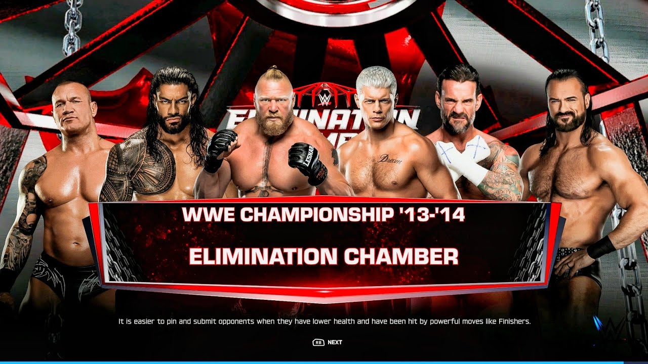 Reigns Vs Punk Vs Cody Vs Orton Vs Drew Vs Lesnar - WWE Tittle Elimination Chamber Match  | WWE 2k26