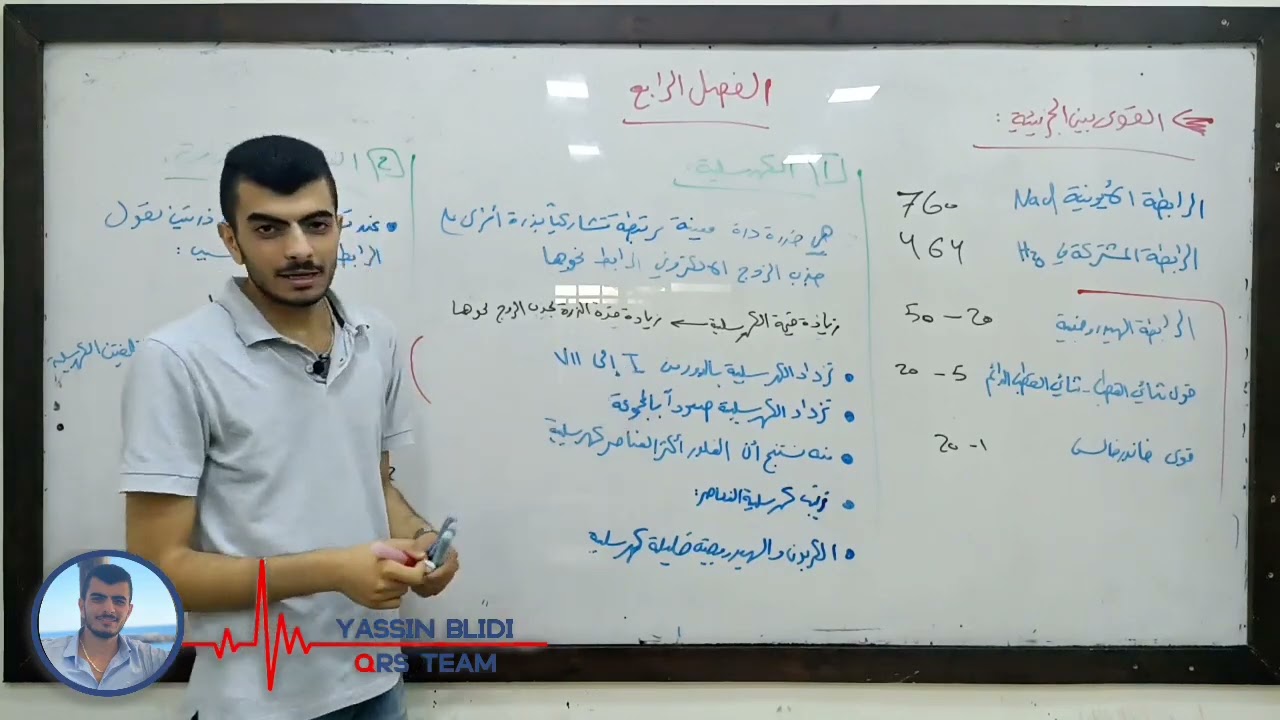 الفصل الرابع كيمياء || القوى بين الجزيئية والكهرسلبية وقطبية الجزيئات ج١ ||