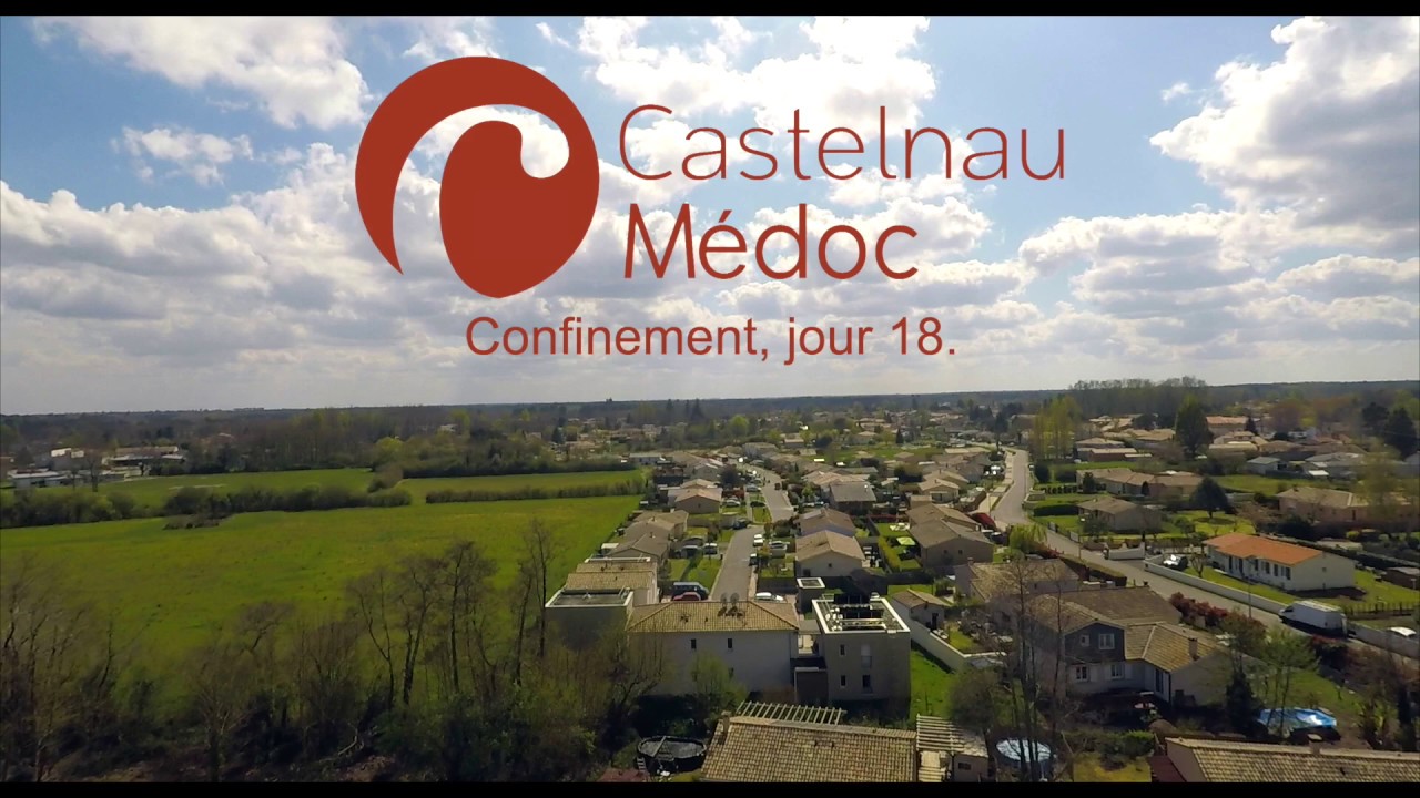 Castelnau-de-Médoc confinée, vue du ciel