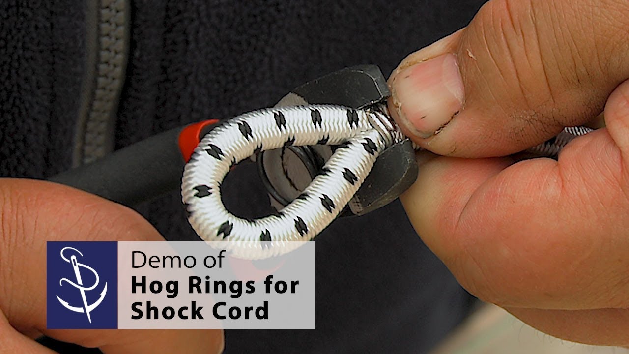 Installing Hog Rings on Shock Cord