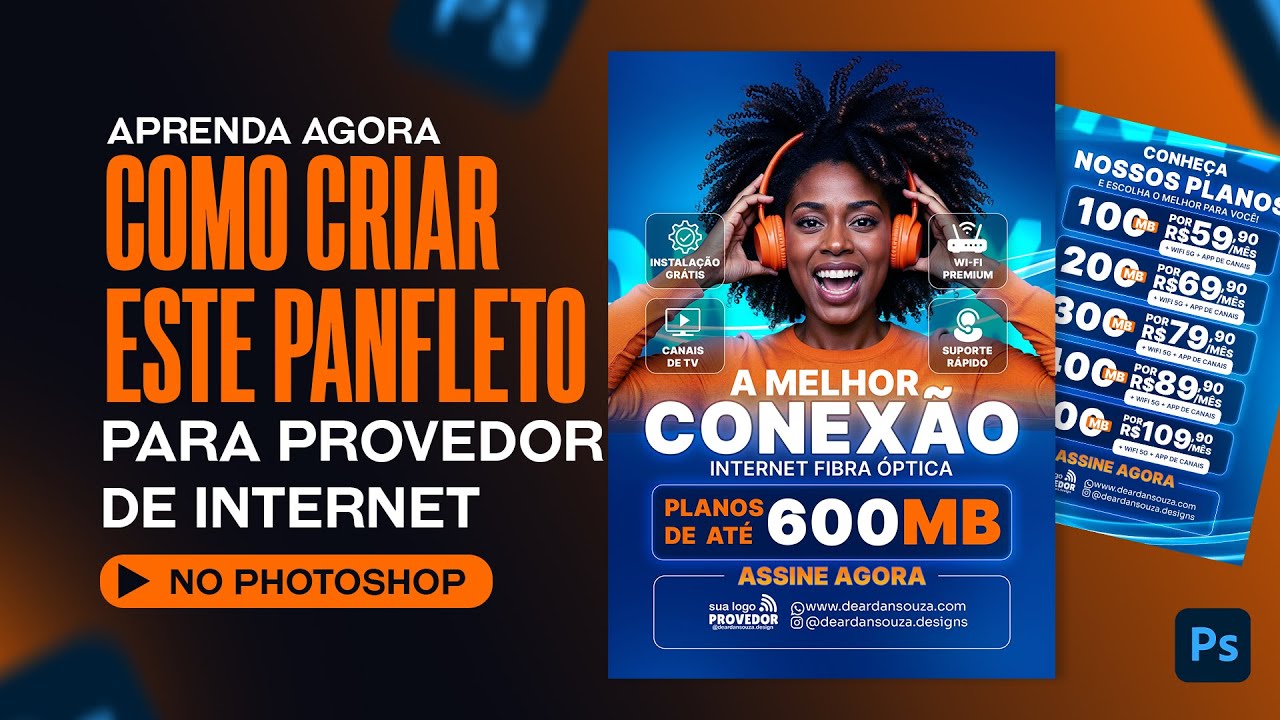 Como criar panfleto no Photoshop - Telecom - Aula de Photoshop