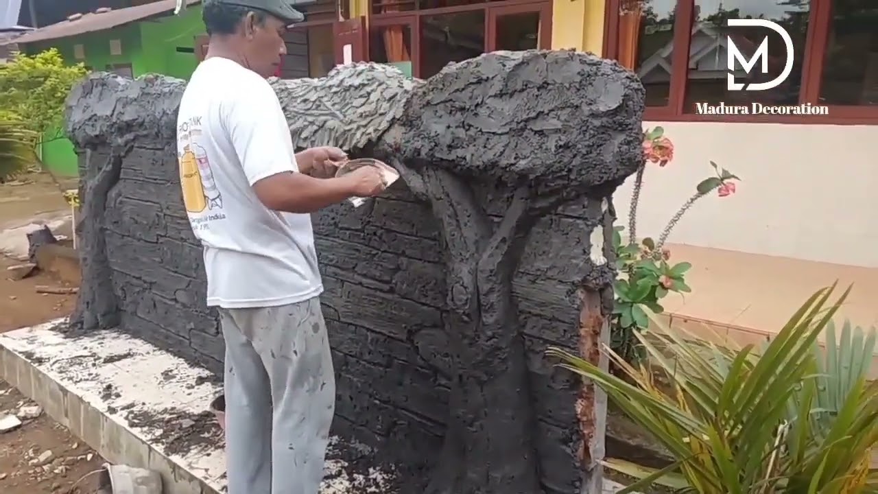proses pembuatan papan nama di SDN BICORONG 1 pakong Pamekasan Madura