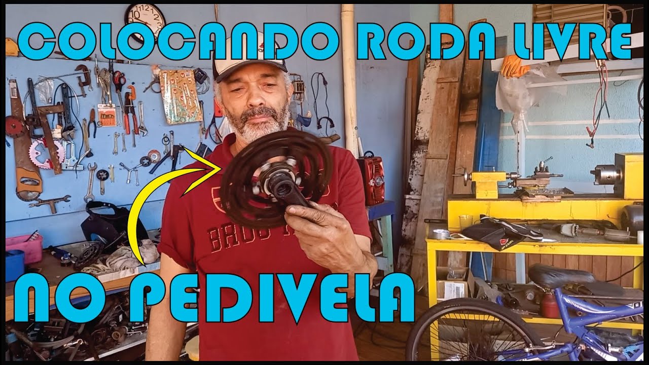 TRANSFORMADO PEDIVELA EM RODA LIVRE PARA INSTALAR MOTOR NA BICICLETA