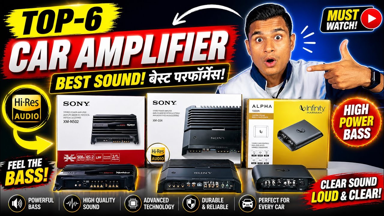 Top-6 BEST Amplifiers For Car Speaker & Subwoofers | Sony JBL Infinity Blaupunkt & Nakamichi