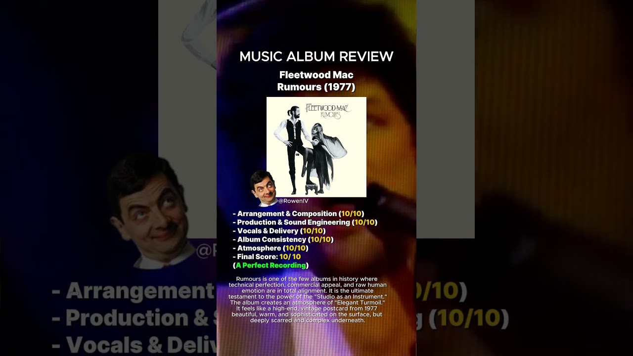 Review & Rating: Fleetwood Mac &ndash; Rumours (1977) #music #youtubeshorts #fleetwoodmac #rumours