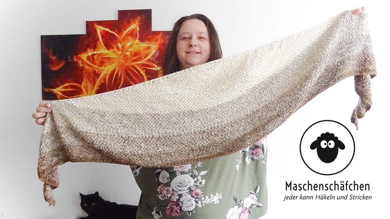 Halbmondtuch stricken / Tuch Stella stricken / Maschenschäfchen