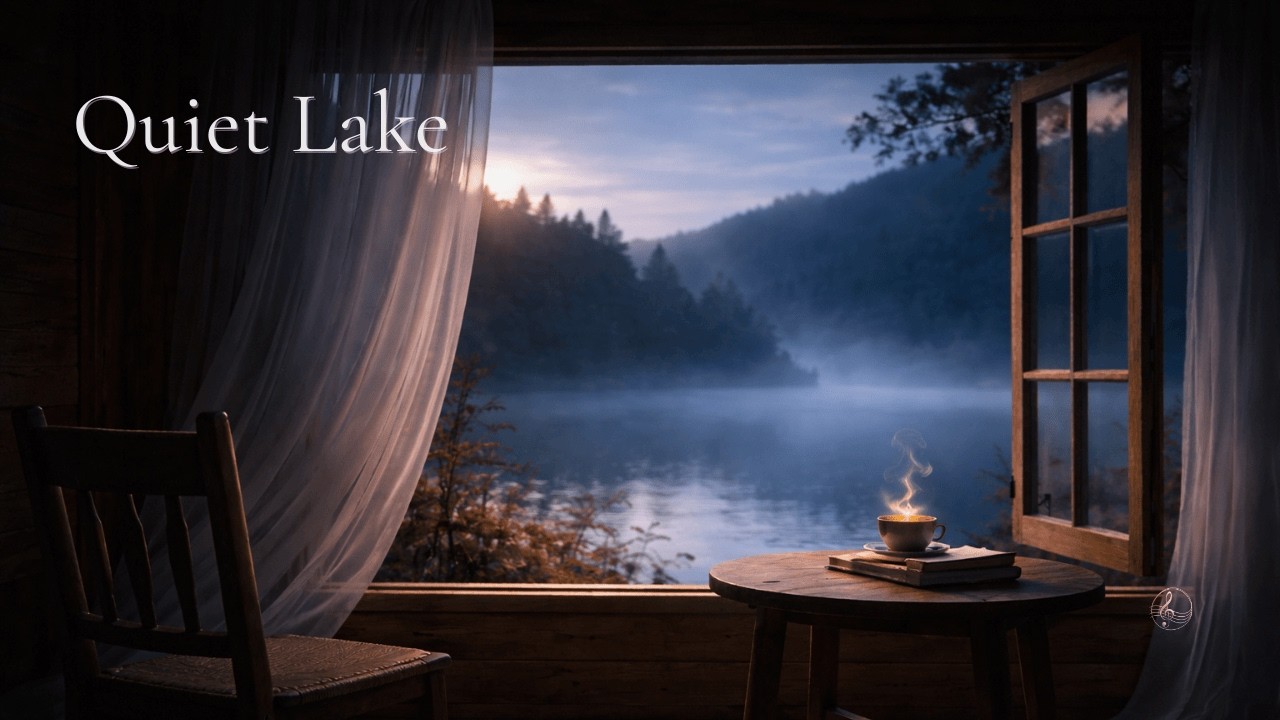 Relaxing Piano Music | Sunset to Night by the Lake (Cinematic One Shot Ambience)