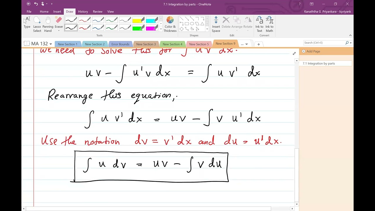 Calculus II: Integration by Parts (Part 1)