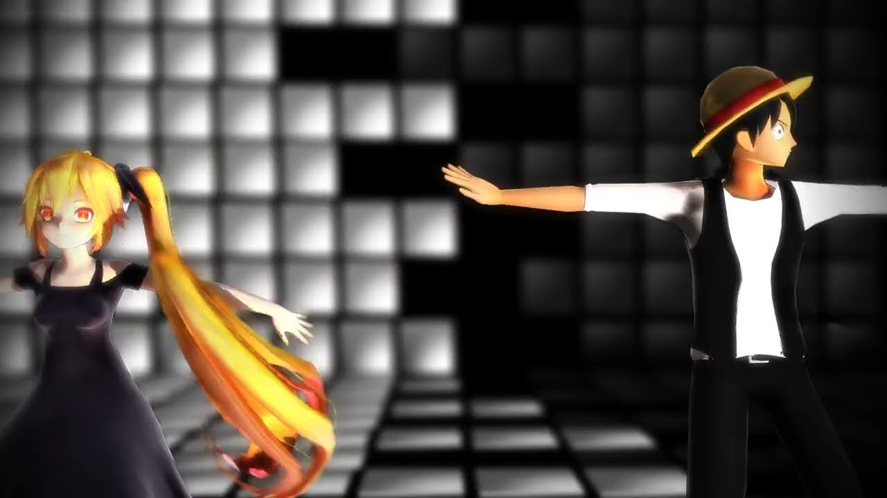 [MMD] Bad Apple - Luffy, Neru