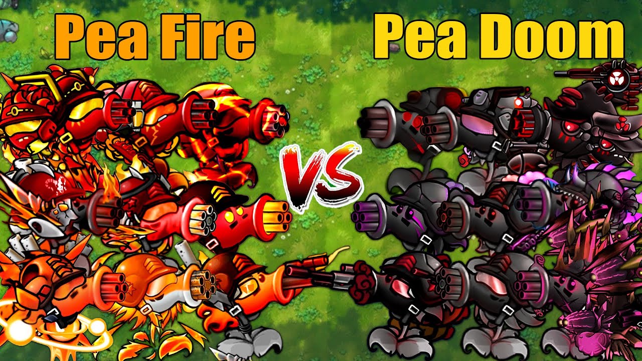 PVZ 1 Fusion 3.3 Challenge!! Team Pea Fire VS Team Pea Doom VS 300 Zombie Random - Who Will Win?