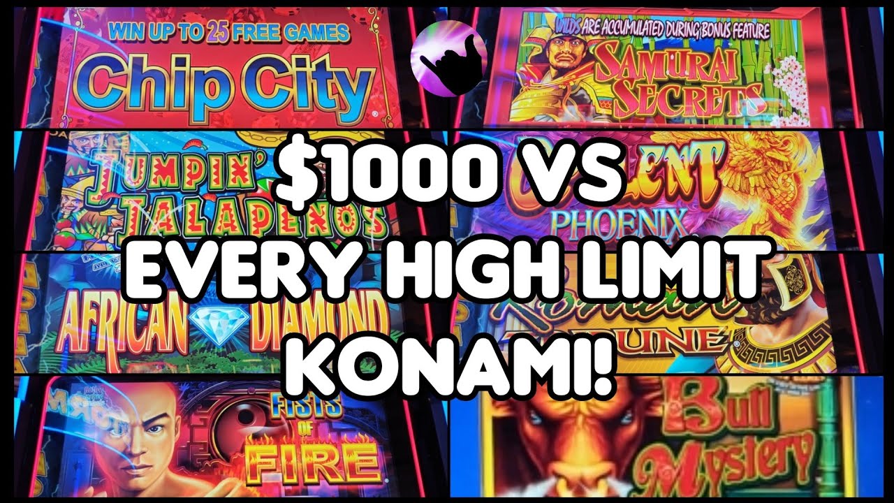 Игровые автоматы Konami с лимитом 1000 долларов против слотов с высокими ставками в Wynn!
