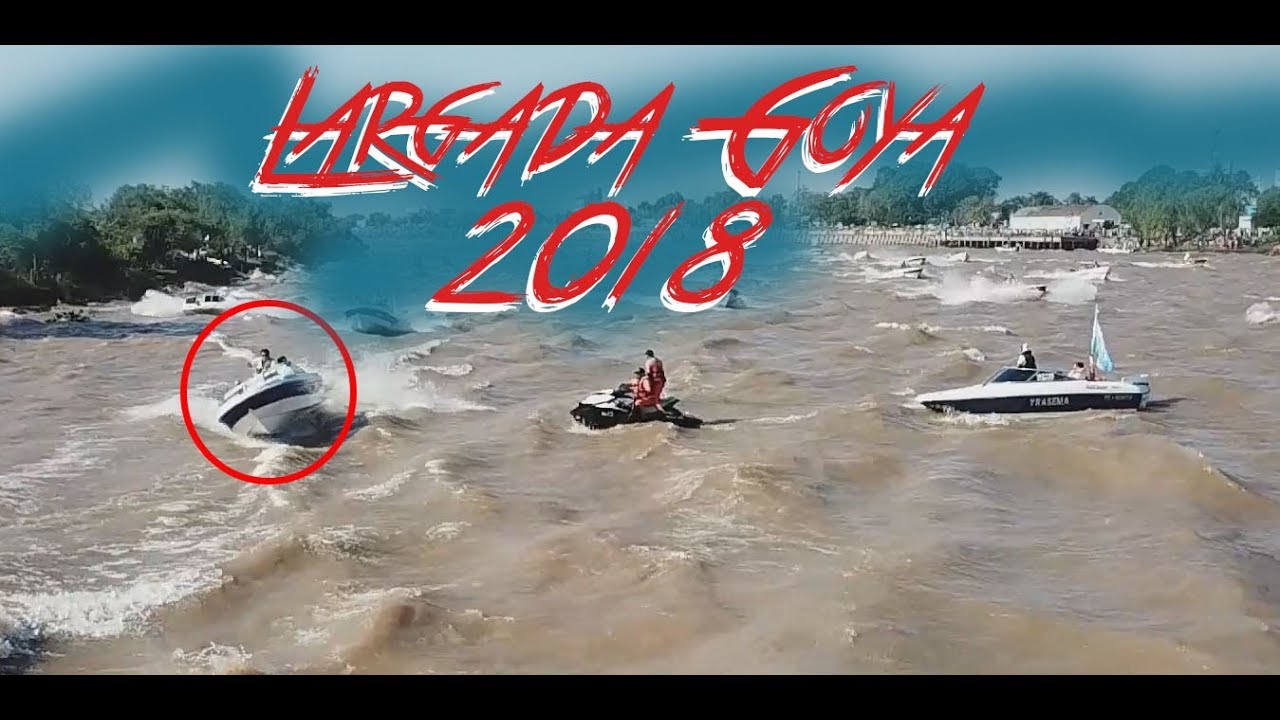 Largada de lanchas Goya 2018 - Fiesta del Surubí desde Drone - Corrientes - Argentina
