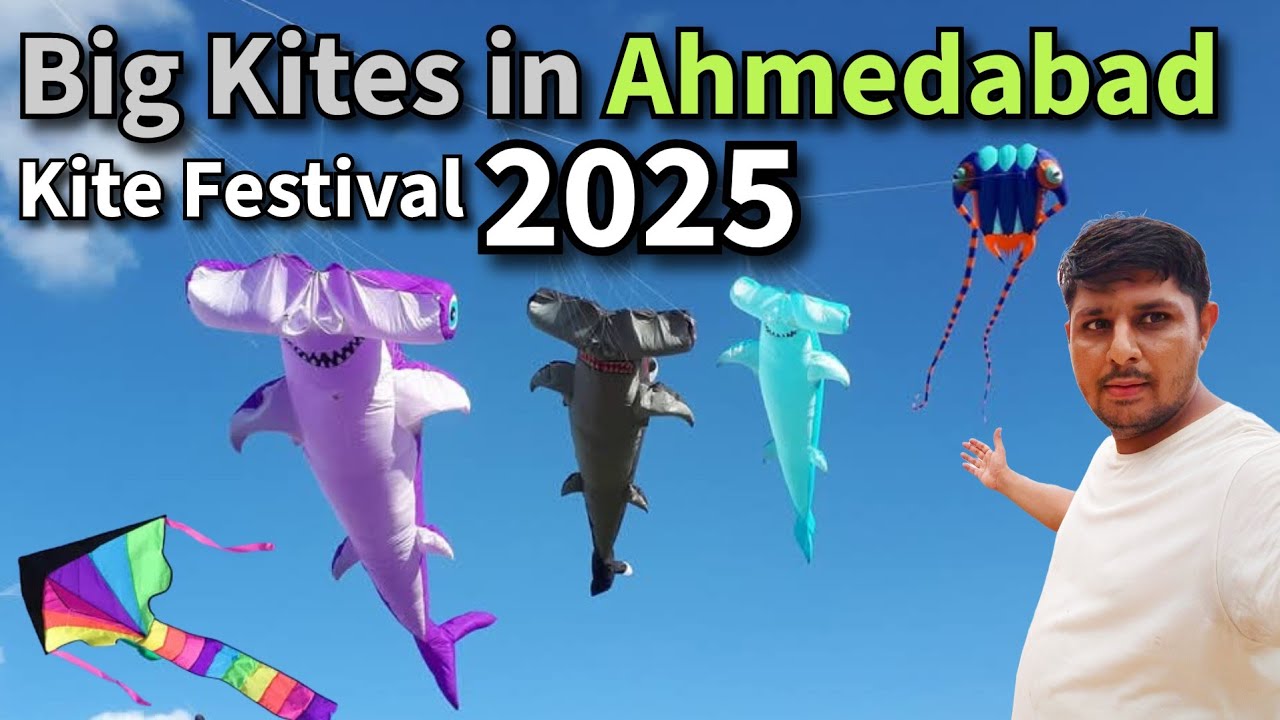 International Kite Festival Ahmedabad 2025 | Biggest kite festival in India | Big Kite Flying Video
