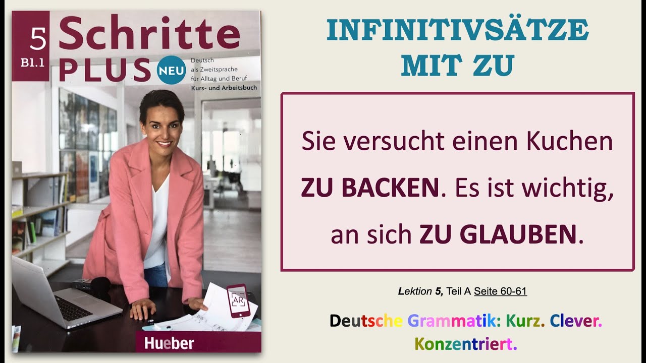 B1.1 - Infinitivs&auml;tze mit ZU: Ich habe Lust, Pizza ZU ESSEN. Schritte Plus Neu 5, Lektion 5, Teil A