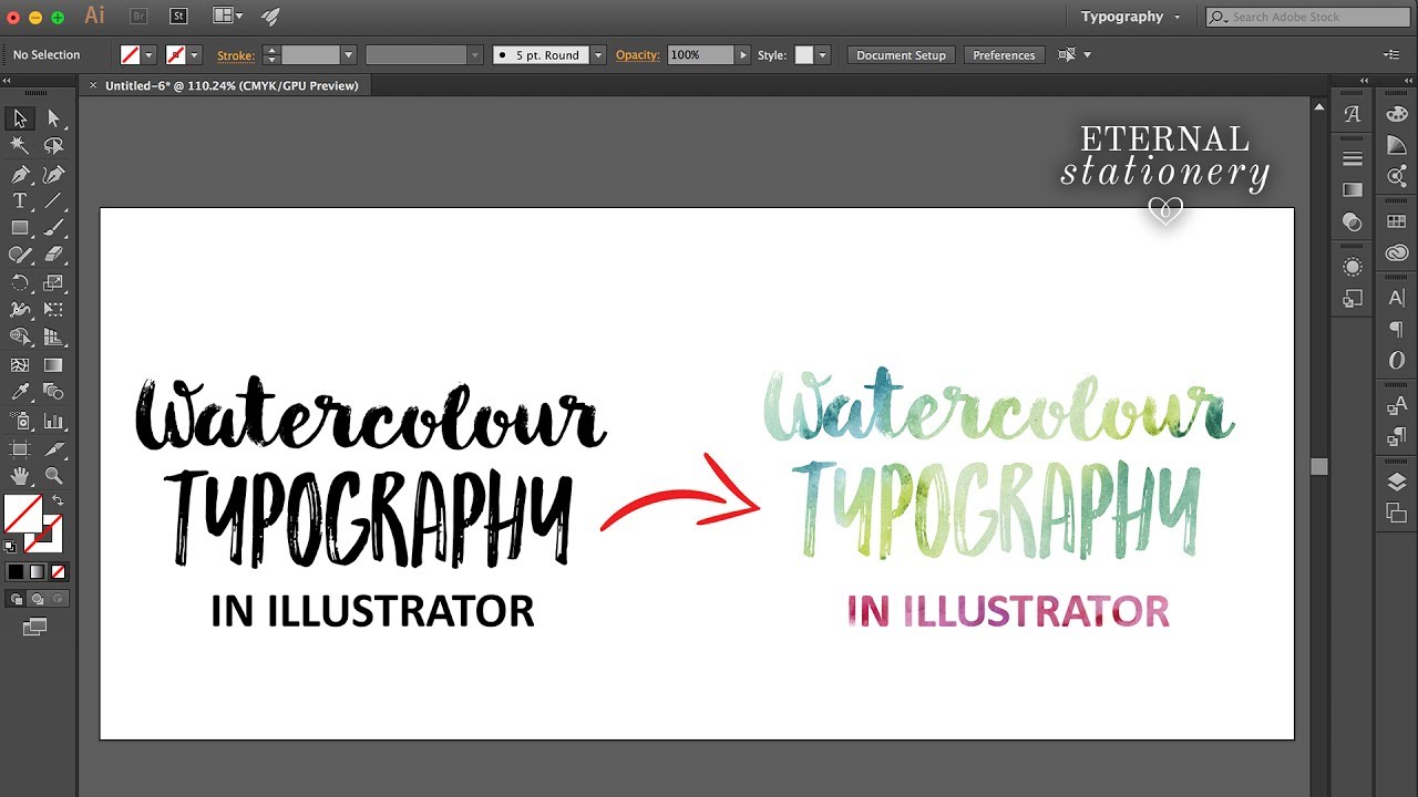 How to add Watercolour textures to text in Adobe Illustrator | DIY tutorial | Eternal Stationery