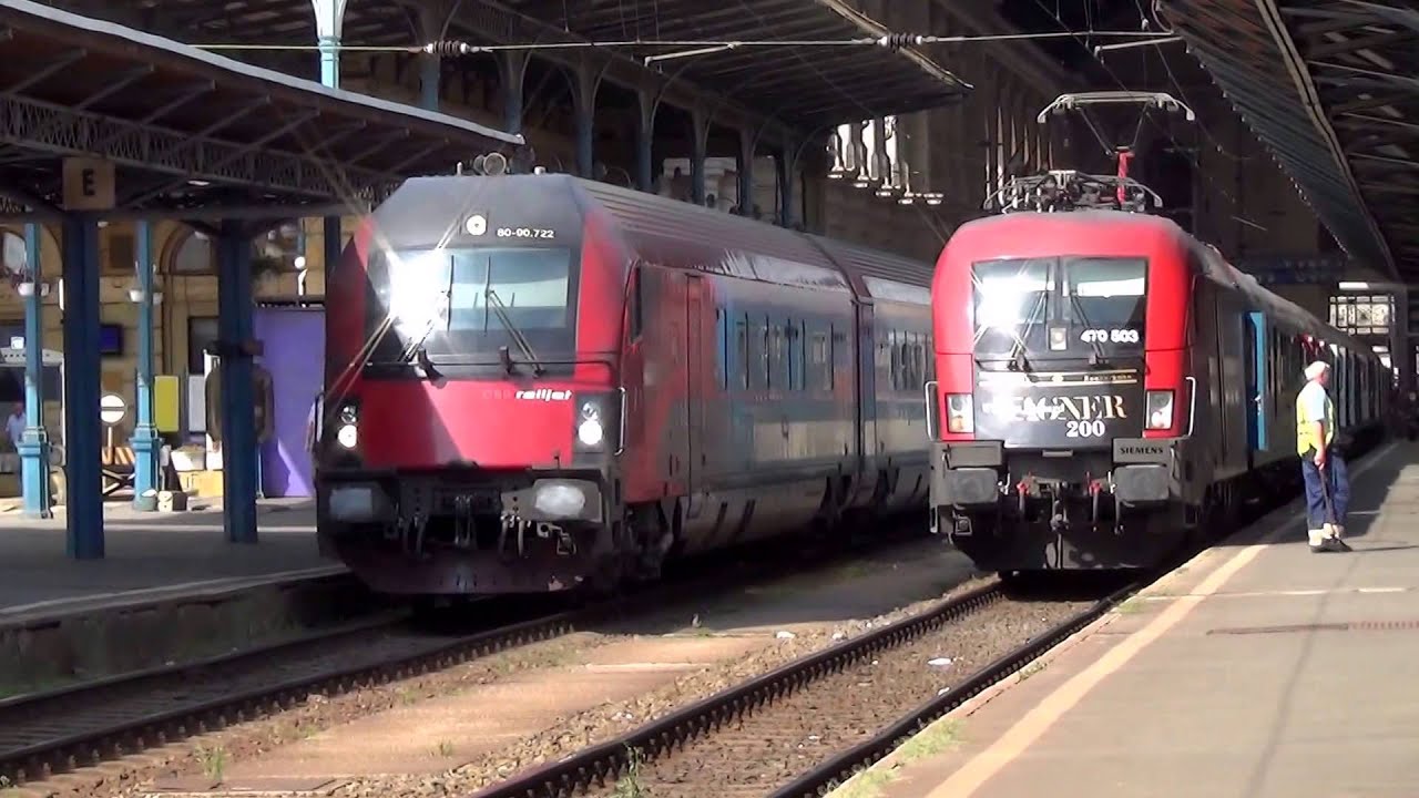 Budapest Keleti: Red Bull Railjet is leaving for Munich Hbf. via Vienna Westbahnhof