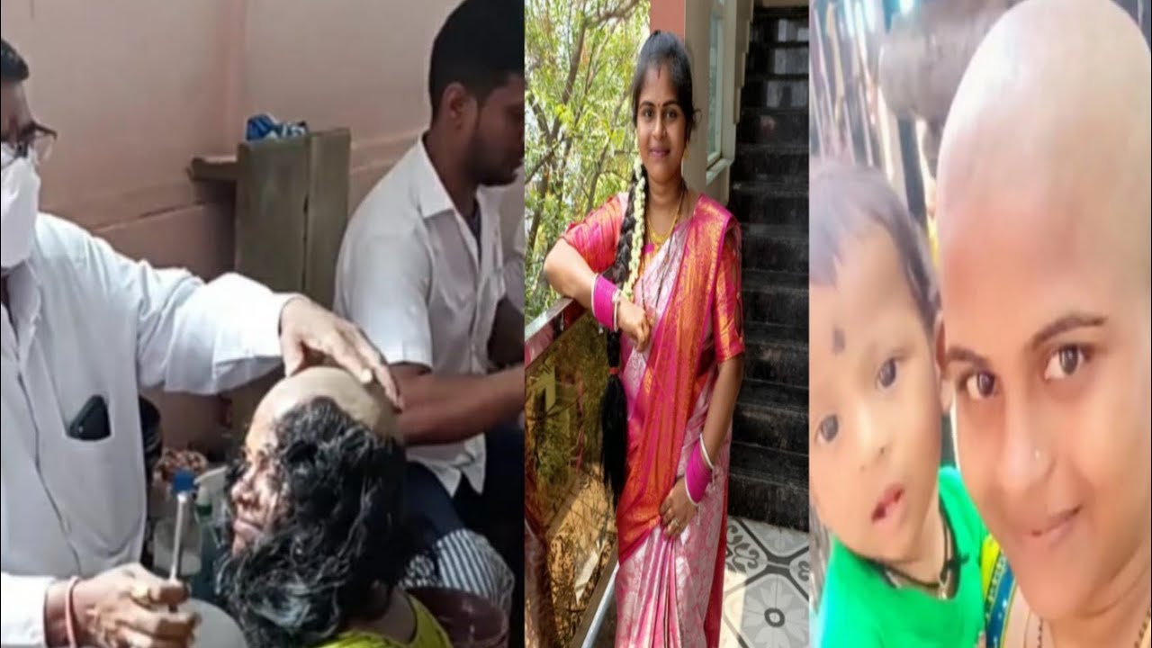 woman head shav for hair వేముల వాడ#short#