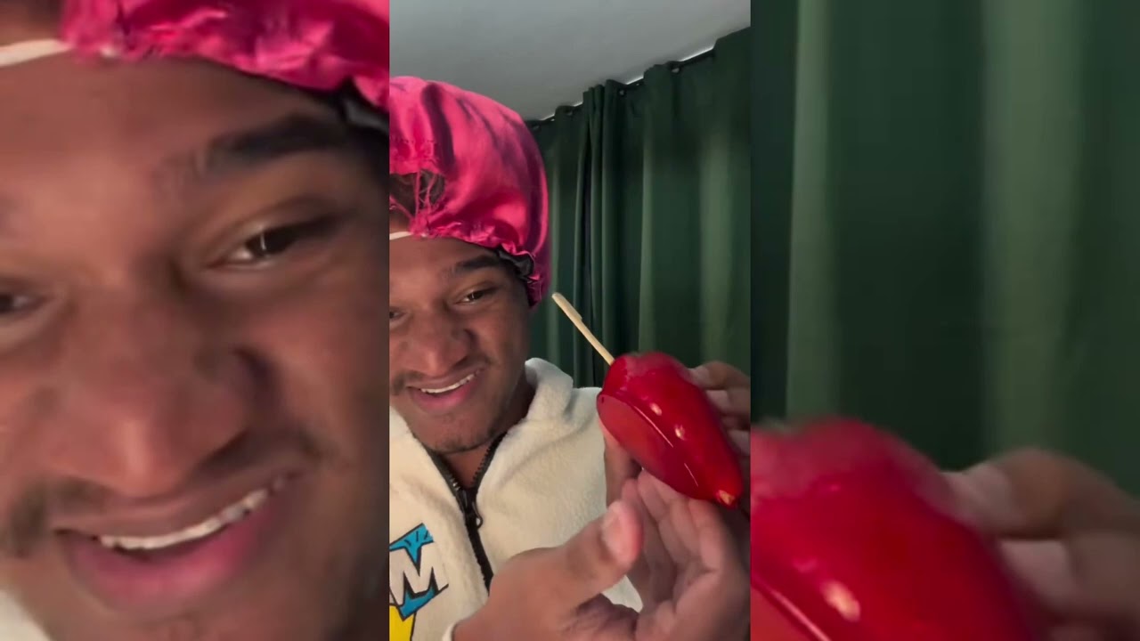 Junior caldeirão provando o morango do amor pela primeira vez