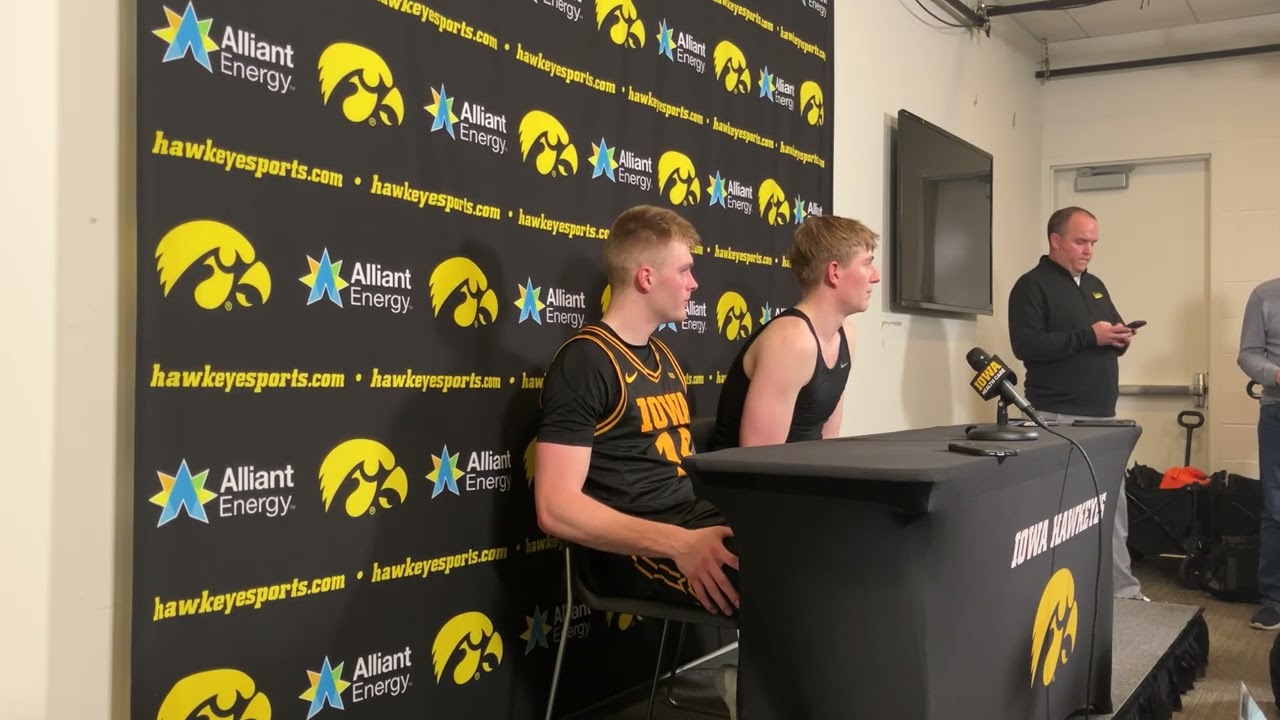 Cooper Koch and Bennett Stirtz react to Iowa’s upset win over Nebraska 