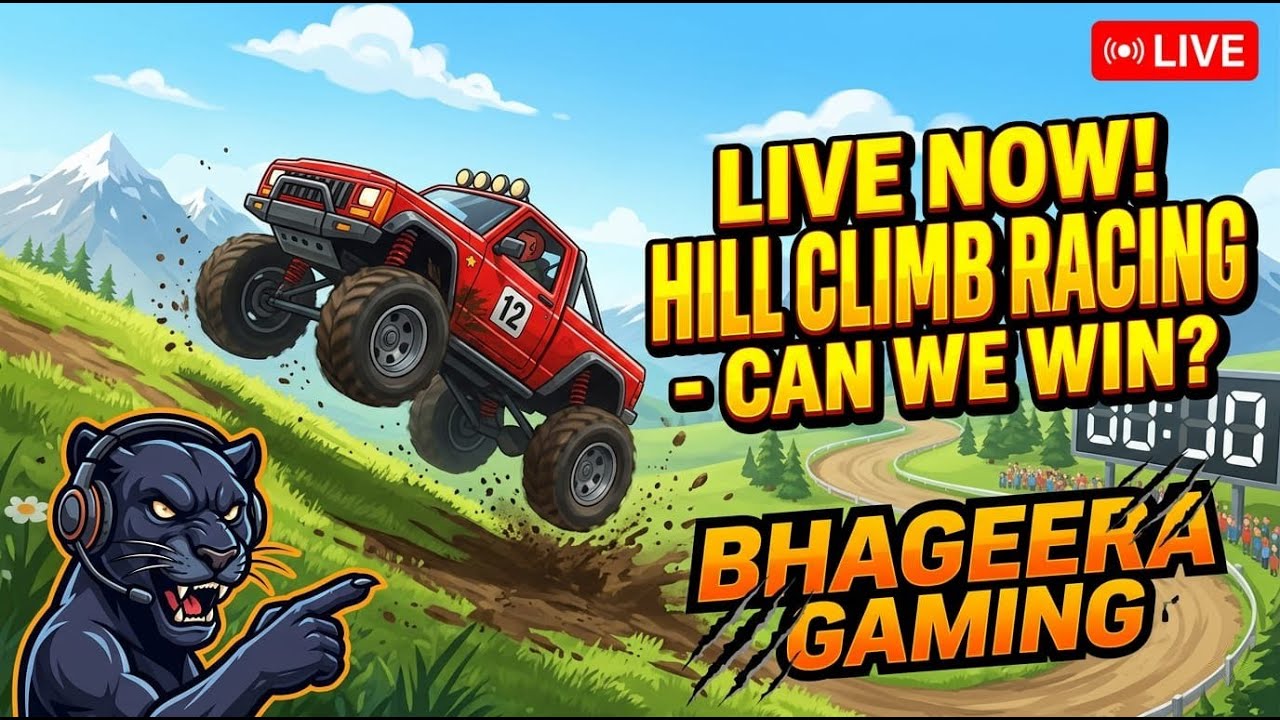 Hill Climb Racing live 🏎️🏁 Bhageera Gaming 💥
