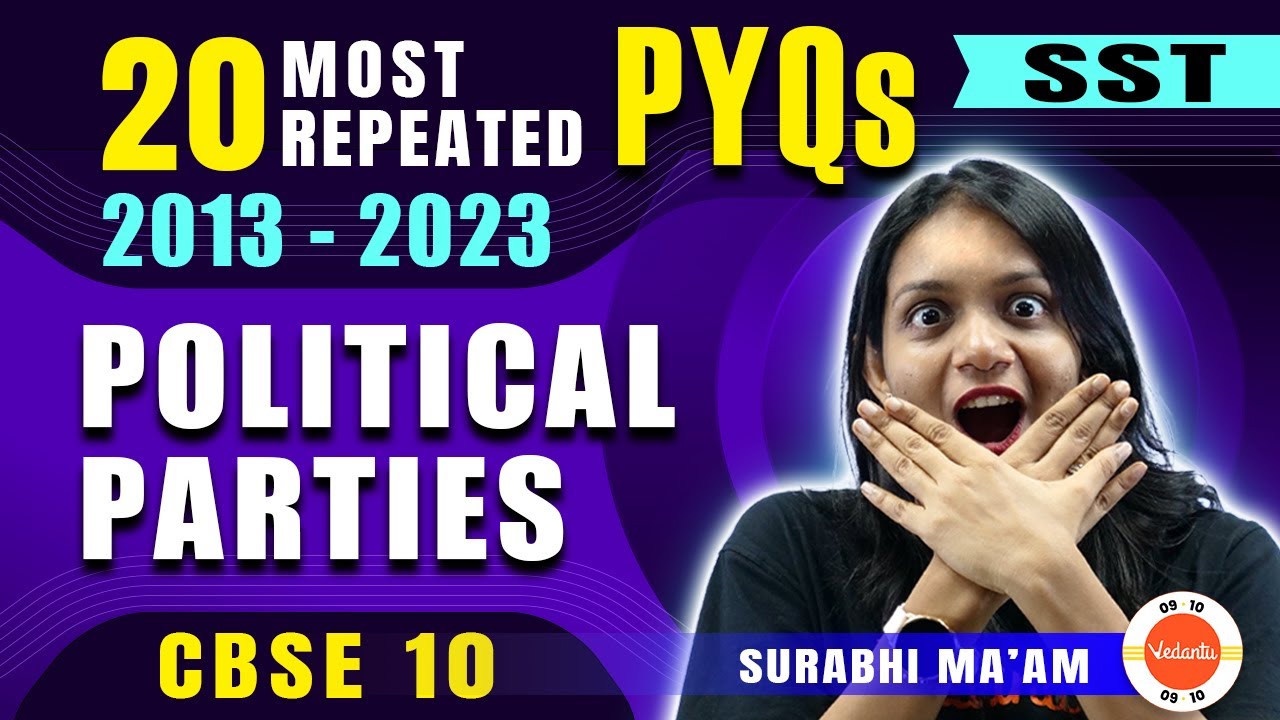 Most Repeated Questions from Political Parties 🔥 Class 10 SST PYQs