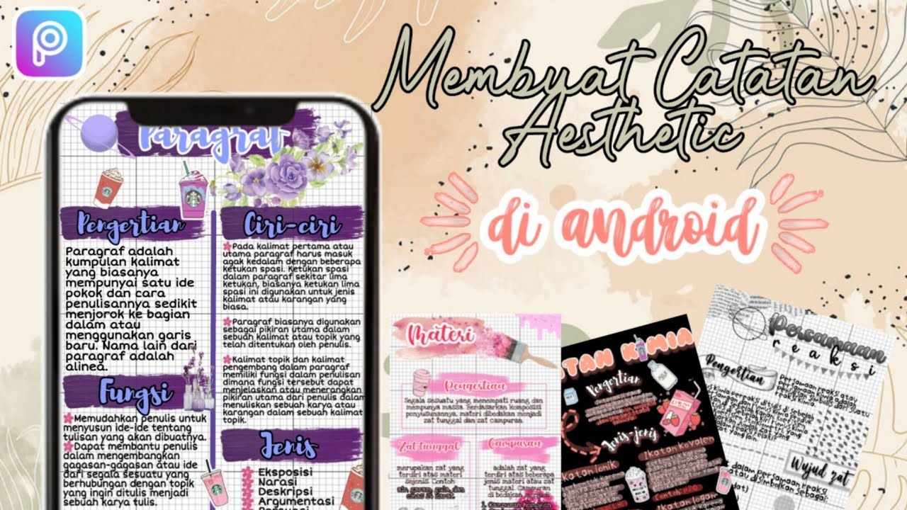 Cara membuat catatan aestethic di handphone | digital notes #part 1✨