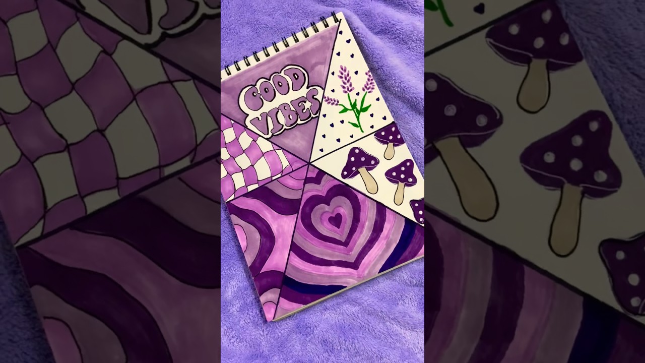 Purple sketchbook idea💜 Which colour should I do next? ;) #sketchbook #sketchbookideas #shorts