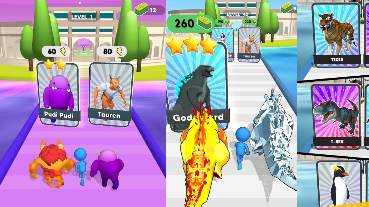 Monster Draft - Gameplay Walkthrough Part 1 Levels 1-7 Monster Fight Running Game (iOS,Android)