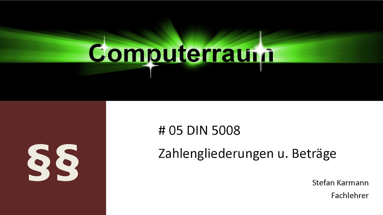 05 DIN 5008 Ziffern Beträge