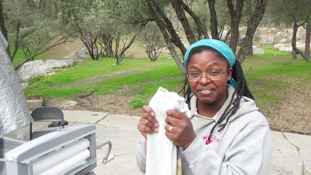 Off grid laundry wringer set up and test