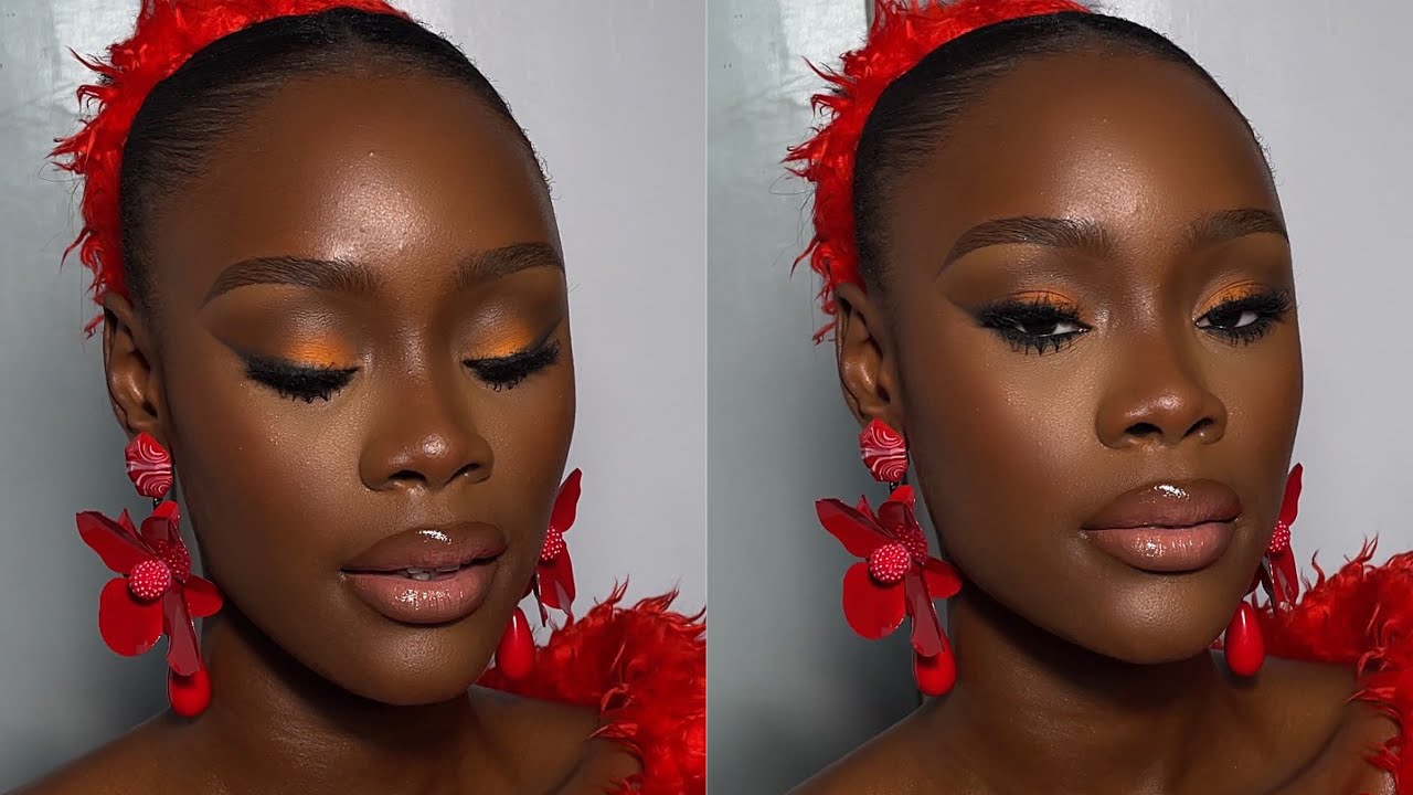 Makeup transformation on a GORGEOUS CHOCOLATE SKIN 😍😍😍 #darkskinmakeuptutorial #makeuptutorial