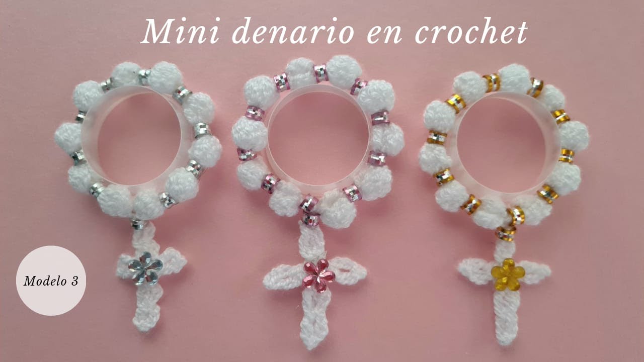 Mini Denario o Decenario Express tejido en CROCHET | Modelo 3 | Recuerdos para ceremonias