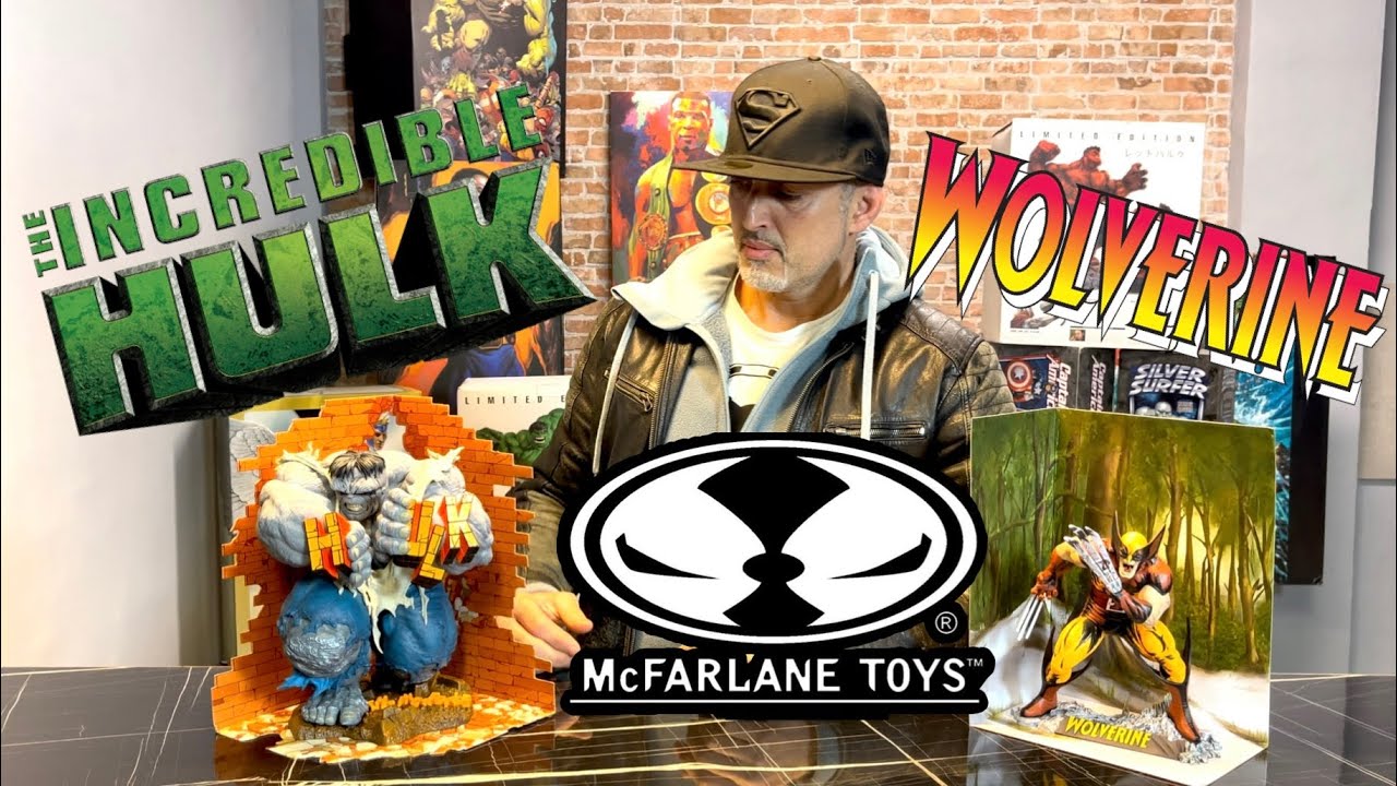 Todd McFarlane Gray Hulk and Wolverine 1/10 scale PVC figures comic book accurate