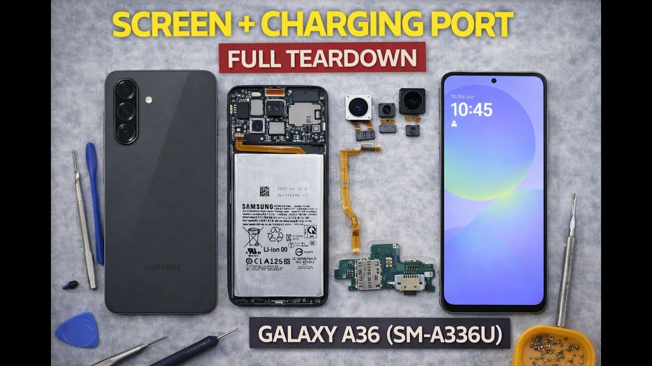 Samsung Galaxy A36 (SM-A336U) Teardown, Screen & Charging Port Replacement Full Disassembly