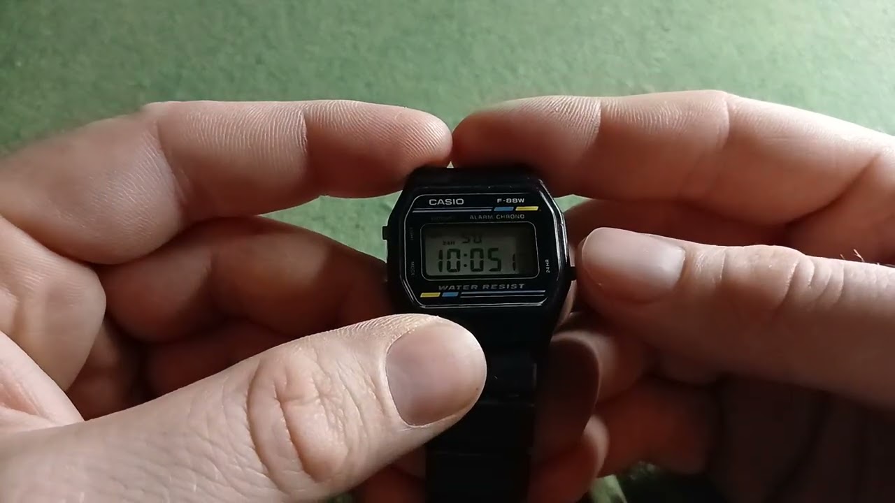 Как установить время на часах Casio F-88w