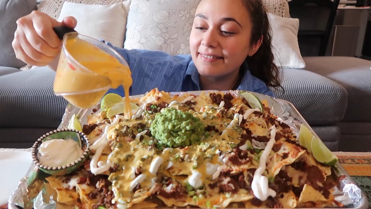 Loaded NACHOS Mukbang l Extra Cheese