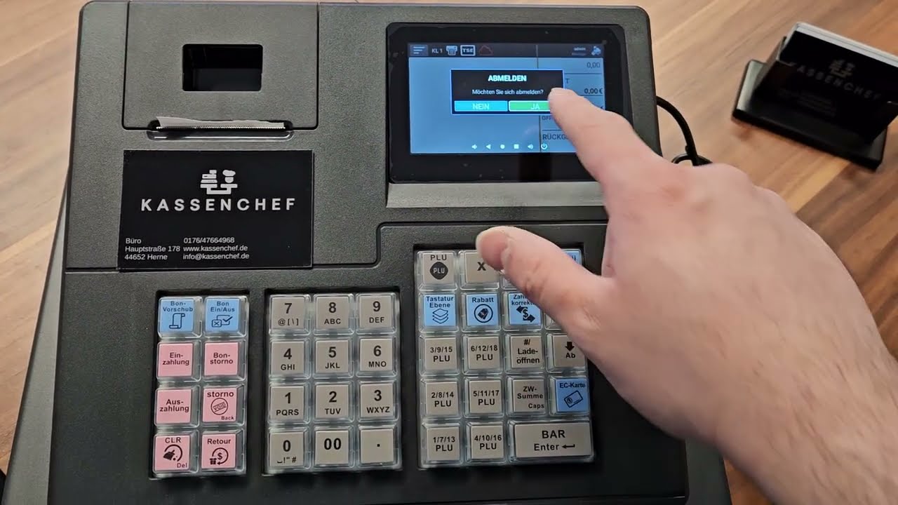 Bedienung Olympia K-100 TSE Kasse - Tagesbericht - Storno - Retoure