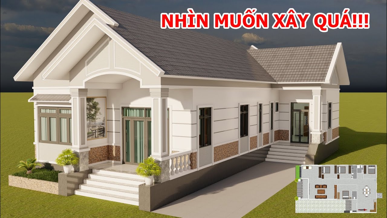 Nhà Cấp 4 Nông Thôn Nhìn Là Muốn Xây Ngay | Mẫu Nhà Chữ L Với 4 Phòng Ngủ Đẹp